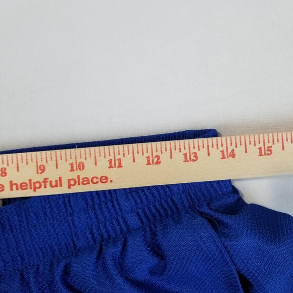 VTG Nike Basketball Shorts Mens Med Blue Shiny Dazzle 9" Pockets Drawstring Y2K - Picture 7 of 13